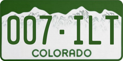 CO license plate 007ILT