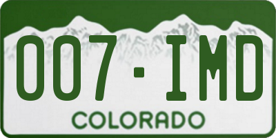 CO license plate 007IMD