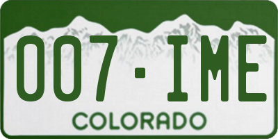 CO license plate 007IME
