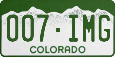 CO license plate 007IMG