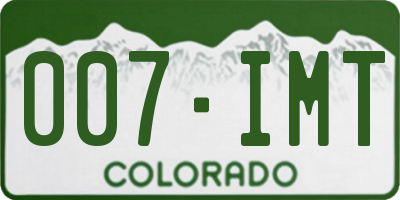 CO license plate 007IMT
