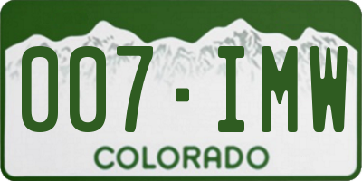 CO license plate 007IMW