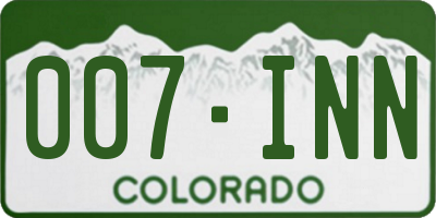 CO license plate 007INN
