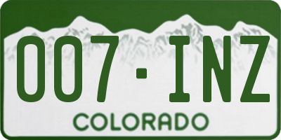 CO license plate 007INZ