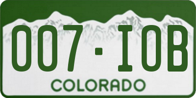 CO license plate 007IOB