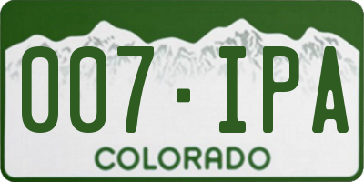 CO license plate 007IPA