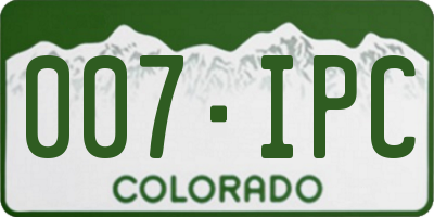 CO license plate 007IPC