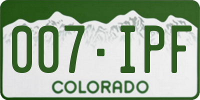 CO license plate 007IPF