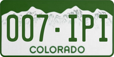 CO license plate 007IPI