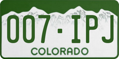 CO license plate 007IPJ