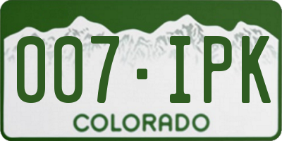 CO license plate 007IPK