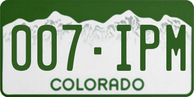 CO license plate 007IPM