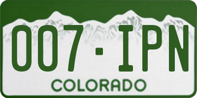 CO license plate 007IPN