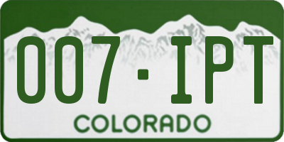 CO license plate 007IPT
