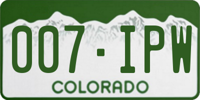 CO license plate 007IPW