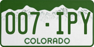 CO license plate 007IPY