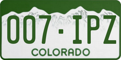 CO license plate 007IPZ