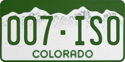 CO license plate 007ISO