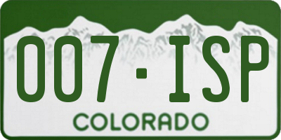 CO license plate 007ISP