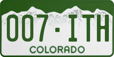 CO license plate 007ITH