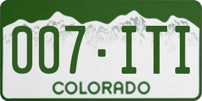 CO license plate 007ITI
