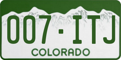 CO license plate 007ITJ