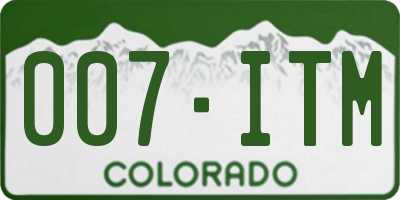 CO license plate 007ITM