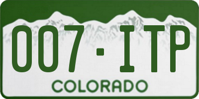 CO license plate 007ITP