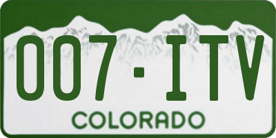 CO license plate 007ITV