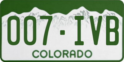 CO license plate 007IVB