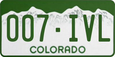 CO license plate 007IVL