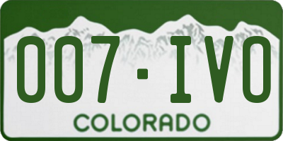 CO license plate 007IVO