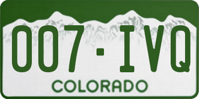 CO license plate 007IVQ