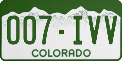 CO license plate 007IVV