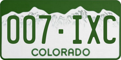 CO license plate 007IXC