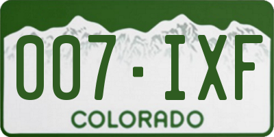CO license plate 007IXF