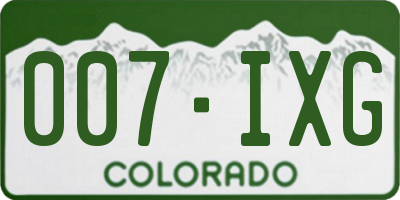 CO license plate 007IXG