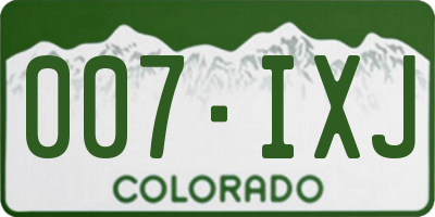CO license plate 007IXJ