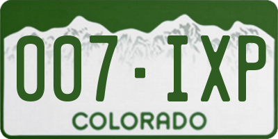 CO license plate 007IXP