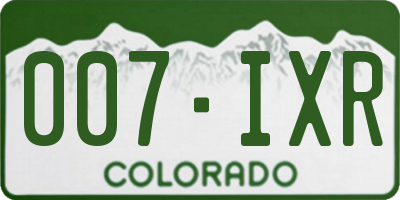 CO license plate 007IXR