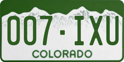 CO license plate 007IXU