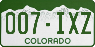 CO license plate 007IXZ