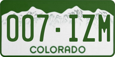 CO license plate 007IZM