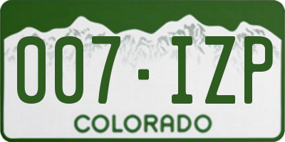 CO license plate 007IZP