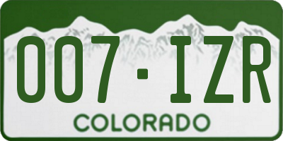 CO license plate 007IZR