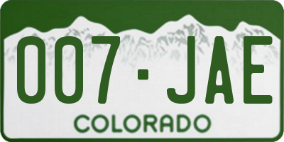 CO license plate 007JAE