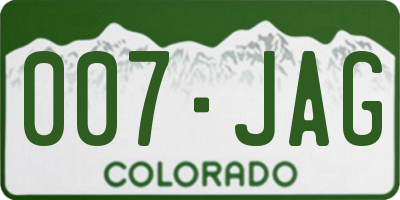 CO license plate 007JAG