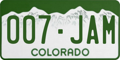 CO license plate 007JAM