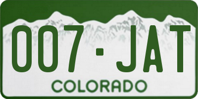 CO license plate 007JAT