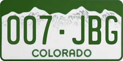 CO license plate 007JBG